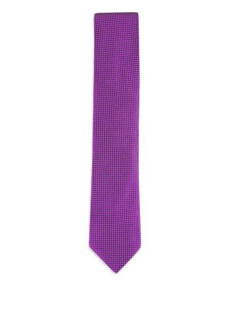 Eton geometric-pattern tie - men - Silk - One Size - Purple