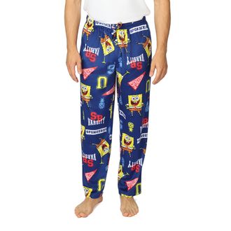 Nickelodeon mens Pajama Pants, Lounge Bottoms With Drawstring, Ultra-soft & Comfortable, Spongebob University, M