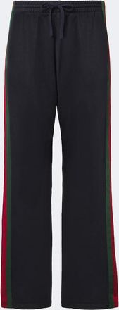 Gucci Web Stripe silk and cotton wide-leg pants