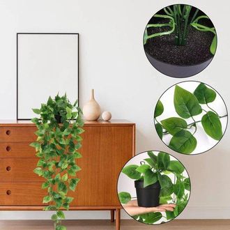 OEM Planta Colgante Artificial, Planta De Eucalipto Artificial En Maceta, Para Interiores, Dormitorio, Ba&ntilde;o Estilo Bohemio, Hogar, Estilo 10