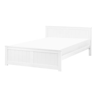 Beliani Cama Con Somier De Madera De Pino Mdf Minimalista Escandinavo 120 X 200 Cm Blanco Sabran