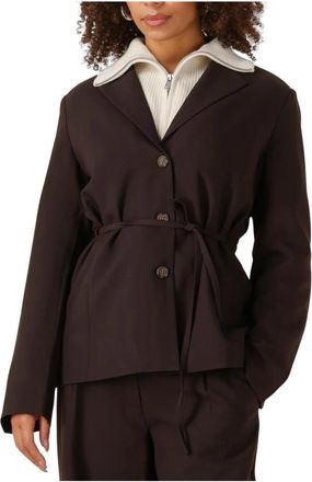 Envii Bruine Blazer voor Stijlvolle Vrouwen - Dames - Blazers - Bruin - S - Polyester - Jassen