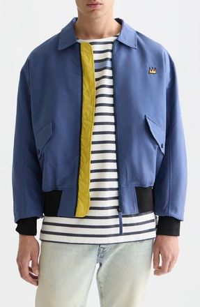 Scotch & Soda x Basquiat Embroidered Souvenir Jacket in Oceana at Nordstrom, Size Xx-Large