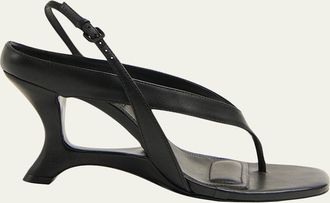 SIMKHAI Darya Leather Wedge Thong Sandals