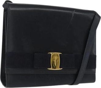 Ferragamo Pre-owned Leather Shoulder Bag - Dames - Vintage Schoudertas - Blauw - ONE Size - Leer - Vintage