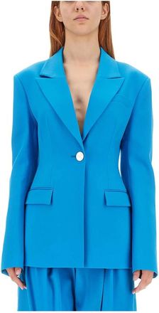 The Attico Single-breasted blazer - Dames - Blazers - Blauw - M - Wol - Jassen