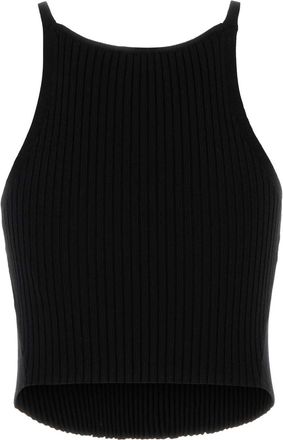 Courr&egrave;ges Womens Black Viscose Blend Tank Top - Size Medium