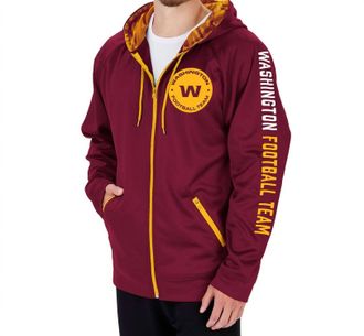 Zubaz Nfl Washington Football Team Full Zip Camo Hoodie In Red