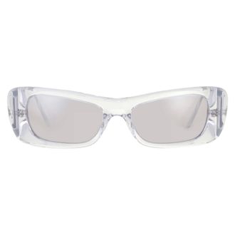 Versace Clear Mirror Silver Wrap Mens Sunglasses VE4481 148/8V 54