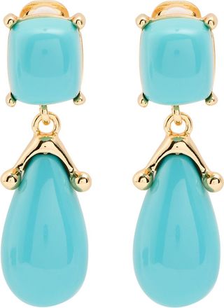 Kenneth Jay Lane 22kt Gold-plated Clip-on Drop Earrings - Turquoise - One Size