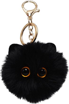 Generic FeiYeup Cats Keyring HeOTER Plush Balls Keychain Cartoon Cat Pendant Keyrings Blusher Toy Animal Couple Key Rings for Backpacks and Phone