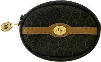 Dior Pre-owned Wallets, female, Brown, Size: ONE SIZE Pre-owned Honeycomb Leather Coin Case
