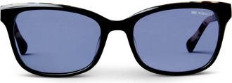 Bruno Magli Vale Cat Eye Sunglass in Black + Grey Tortoise Acetate