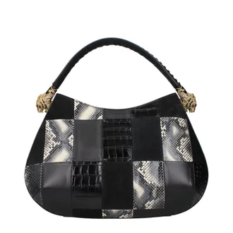 Roberto Cavalli Black Leather Womens Handbag