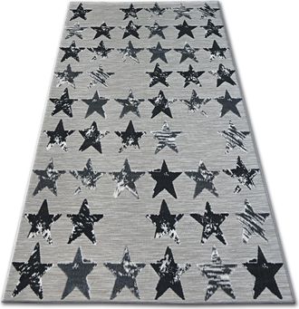 RugsX Rugsx - Alfombra Lisboa 27219/956 Estrellas Estrellitas Negro Black 200x290 Cm