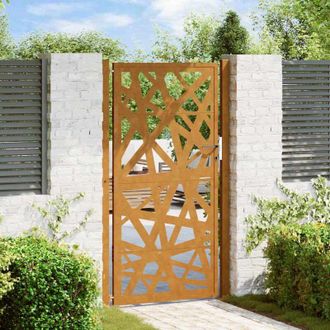 vidaXL Puerta De Jard&iacute;n De Acero Desgastado Dise&ntilde;o Ligero 105x180 Cm Vidaxl