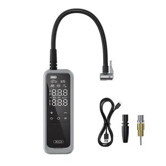 OEM Xo Cz018 Inflador De Aire Portatil - Pantalla Lcd - 3 Bocas - Powerbank 5000mah - Linterna