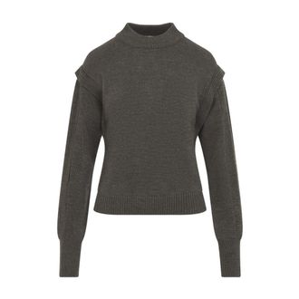 Alberta Ferretti Dames, Truien, Grijs, Maat: XS Leer
