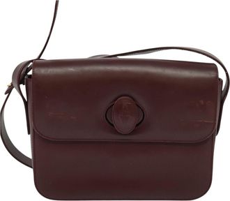 Cartier Must De Cartier Burgundy Leather Shoulder Bag (Pre-Owned)