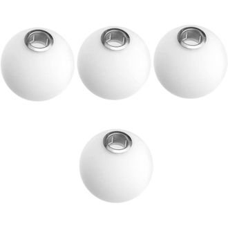 Gabrielle Paralume in vetro a forma di globo, 4 pezzi, con coperchio - Lampadina molecolare G9 bianca per lampadario e scrivania (10 x 10 cm)