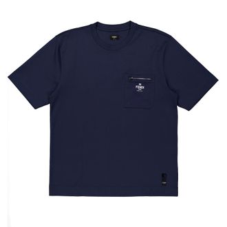 Fendi Mens Crewneck Cotton T-Shirt, Size Large