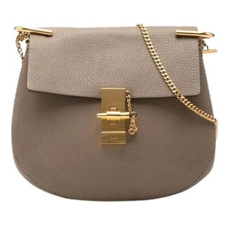 Chlo&eacute; Pre-owned Drew Schoudertas - Dames - Pre-owned - Bruin - Maat: ONE Size Leer