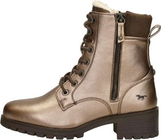 Mustang Veterschoenen Hoog - Dames - Winterlaarzen - Geel - 40 EU - Leer - Schoenen