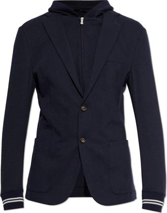 Eleventy Jas Gemaakt Van Gecombineerde Stoffen - Heren - Blazers - Blauw - L - Katoen - Jassen
