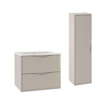 Petits Meubles Set de muebles con lavabo encastrado y columna estratificado 60cm