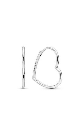 Pandora Ladies Sterling Silver Asymmetrical Heart Hoop Earrings
