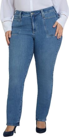 NYDJ Plus Marilyn Bastille Sea Straight Leg Jean