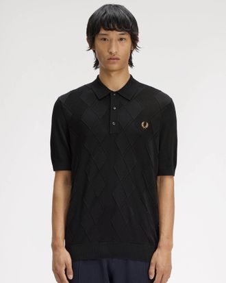 Fred Perry Mens 102 Polo Shirt in Black viscose - Size X-Large