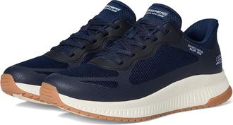 Skechers Hands Free Slip-Ins Bobs Squad 4 - Staple Look Womens Shoes Navy : 9.5 B - Medium, Synthetic/Textile