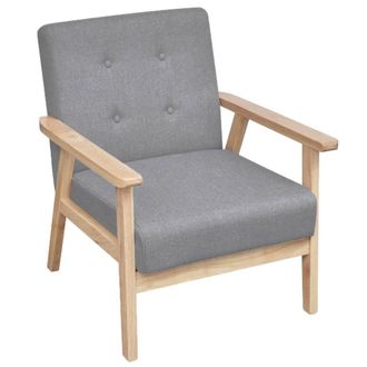 vidaXL Sill&oacute;n De Tela Gris Claro Vidaxl