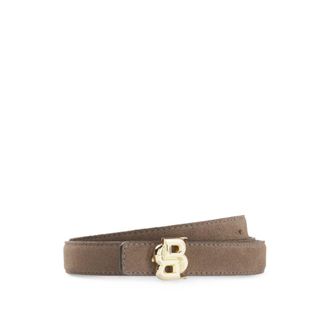 BOSS Reversible Italian leather belt with light gold hardware