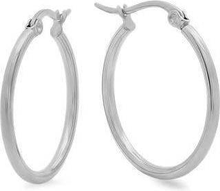 Steeltime 25mm Hoop Earrings in Silver at Nordstrom Rack