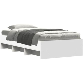 vidaXL Vidaxl - Bed Frame without Mattress White 75x190 cm Small Single Engineered Wood