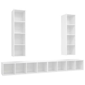 Berkfield Home Wall-mounted TV Cabinets 4 pcs White Engineered Wood