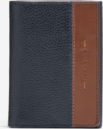 Cole Haan Mens Two Tone Z Fold Wallet - Blue