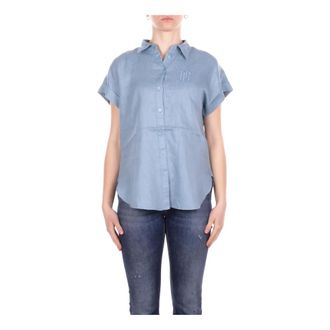 Ralph Lauren Dames, Blouses & Shirts, Blauw, Maat: XS Linnen