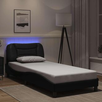 vidaXL Estructura De Cama Con Led Sin Colch&oacute;n Hvar Negro 80x200 Cm Vidaxl