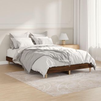 vidaXL Estructura De Cama Sin Colch&oacute;n Madera Marr&oacute;n Roble 120x190 Cm Vidaxl