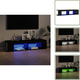 vidaXL The Living Store Mobile Porta TV con Luci LED Nero 135x39x30 cm - Mobiletto TV