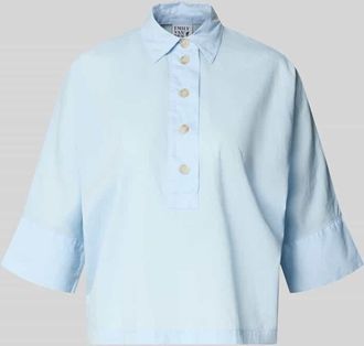 Emily van den Bergh Boxy Fit Bluse mit 3/4-Arm in Hellblau, Gr&ouml;&szlig;e 40