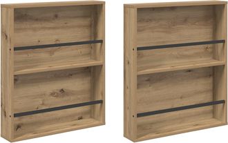 vidaXL Estante De Revistas 2 Uds. Roble Artisan 60 X 12 X 70 Cm Vidaxl