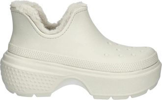 Crocs Stomp Lined Shorty Boot - Dames - Winterlaarzen - Wit - 41 EU - Leer - Schoenen