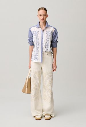 Claudie Pierlot Jean denim broderie CP