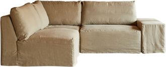 Tikamoon Sof&aacute; esquinero modulable de lino natural 3 plazas