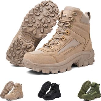 Generic Mens Leather Work Boots with Arch Support - Waterproof Anti-Puncture Hiking Shoes(Brown-a,9.5)