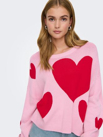 Only ONLMONTANA LS JQ O-NECK CC KNT mit Rippb&uuml;ndchen